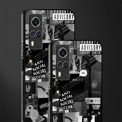 anti social social club dark edition glass case for vivo y31 image-2