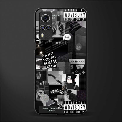 anti social social club dark edition glass case for vivo y31 image