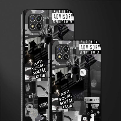 anti social social club dark edition glass case for redmi 9c image-2
