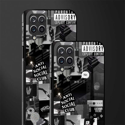 anti social social club dark edition glass case for samsung galaxy m12 image-2