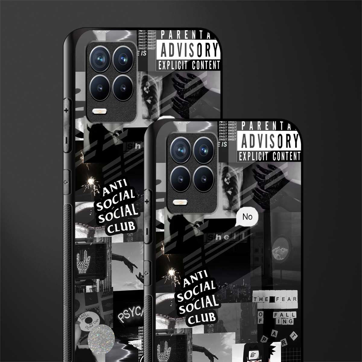 anti social social club dark edition glass case for realme 8 pro image-2