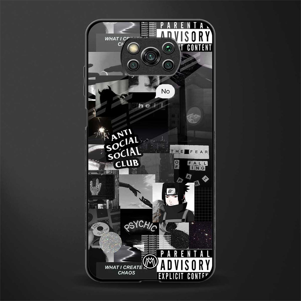 anti social social club dark edition glass case for poco x3 pro image