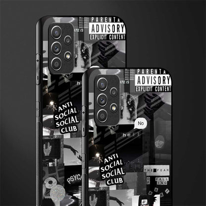 anti social social club dark edition glass case for samsung galaxy a32 4g image-2