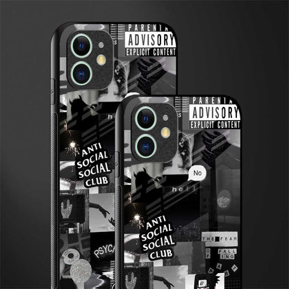 anti social social club dark edition glass case for iphone 12 image-2