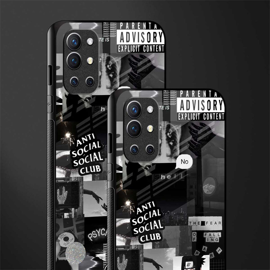 anti social social club dark edition glass case for oneplus 9r image-2