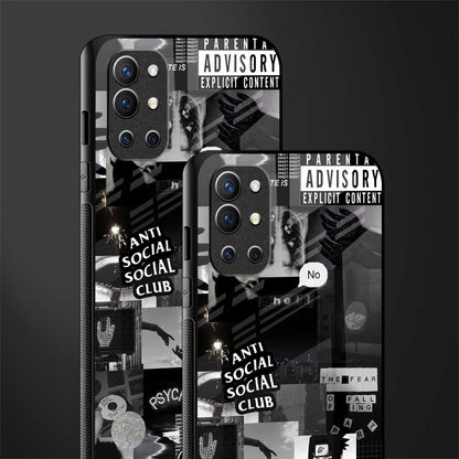 anti social social club dark edition glass case for oneplus 9r image-2