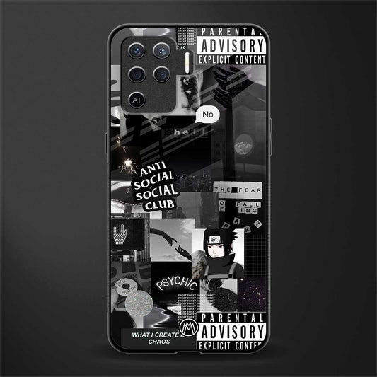 anti social social club dark edition glass case for oppo f19 pro image