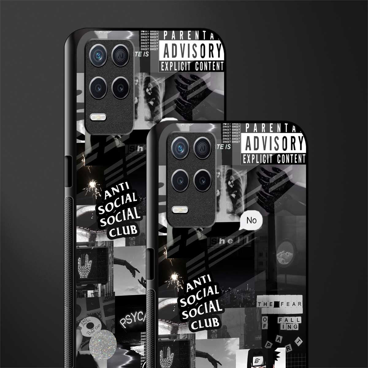 anti social social club dark edition glass case for realme narzo 30 5g image-2