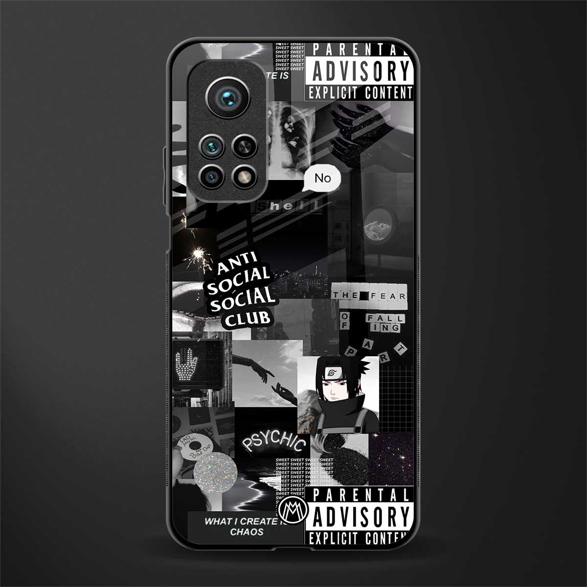 anti social social club dark edition glass case for mi 10t pro image