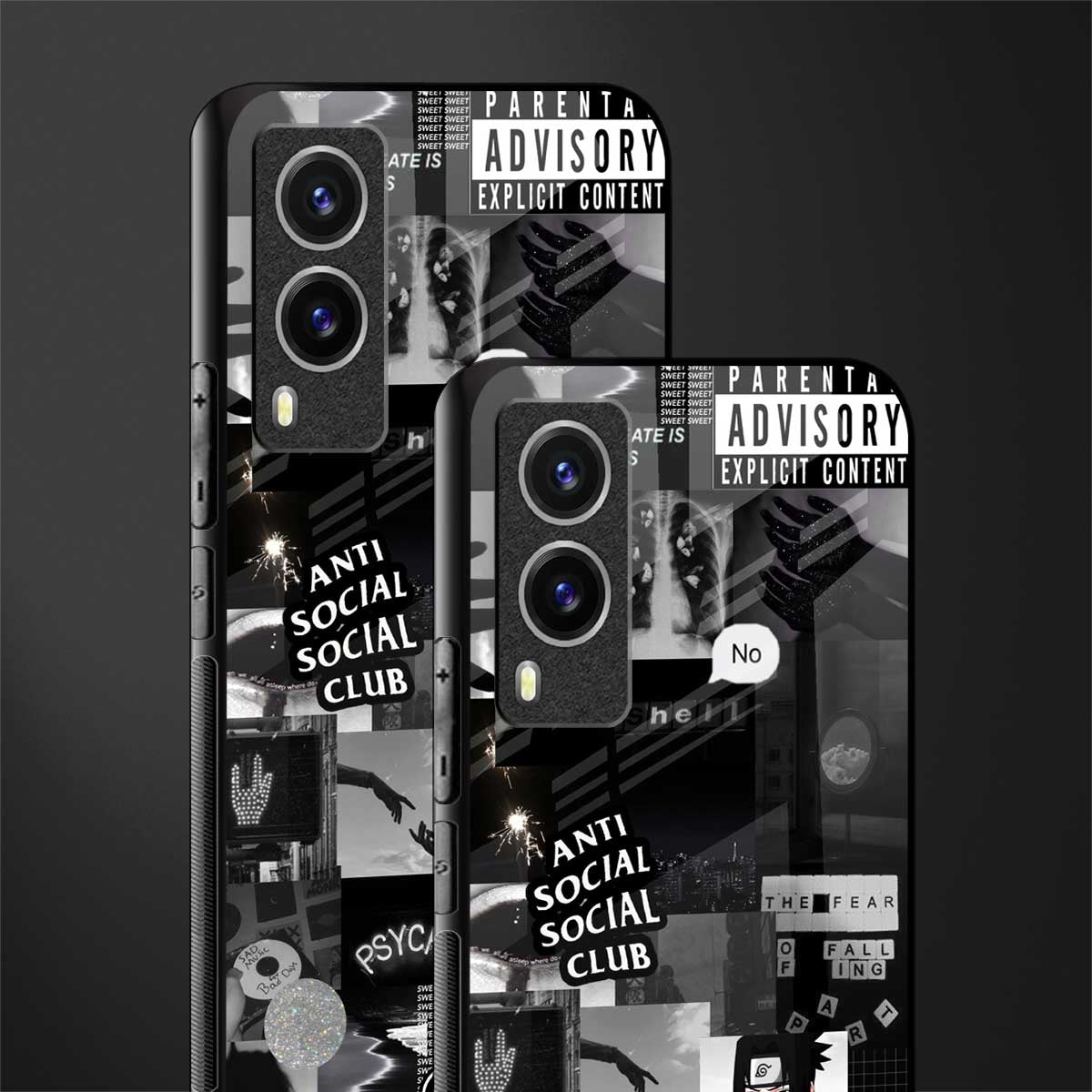 anti social social club dark edition glass case for vivo v21e 5g image-2