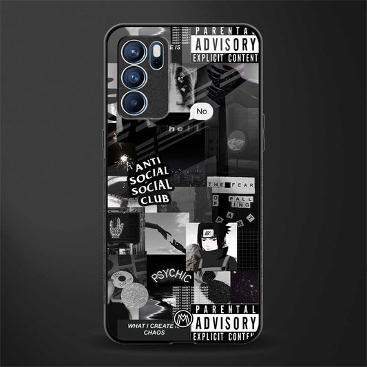 anti social social club dark edition glass case for oppo reno6 5g image