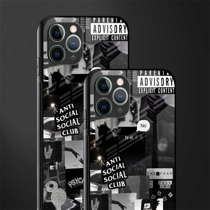 anti social social club dark edition glass case for iphone 11 pro image-2