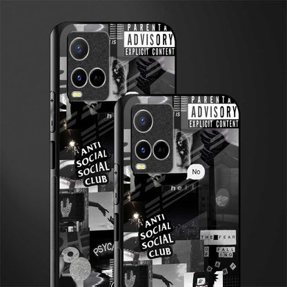 anti social social club dark edition glass case for vivo y21 image-2