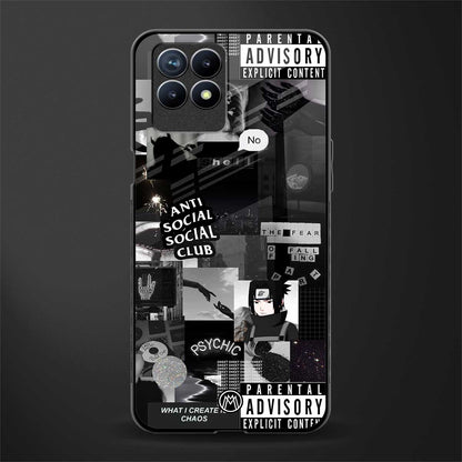 anti social social club dark edition glass case for realme 8i image