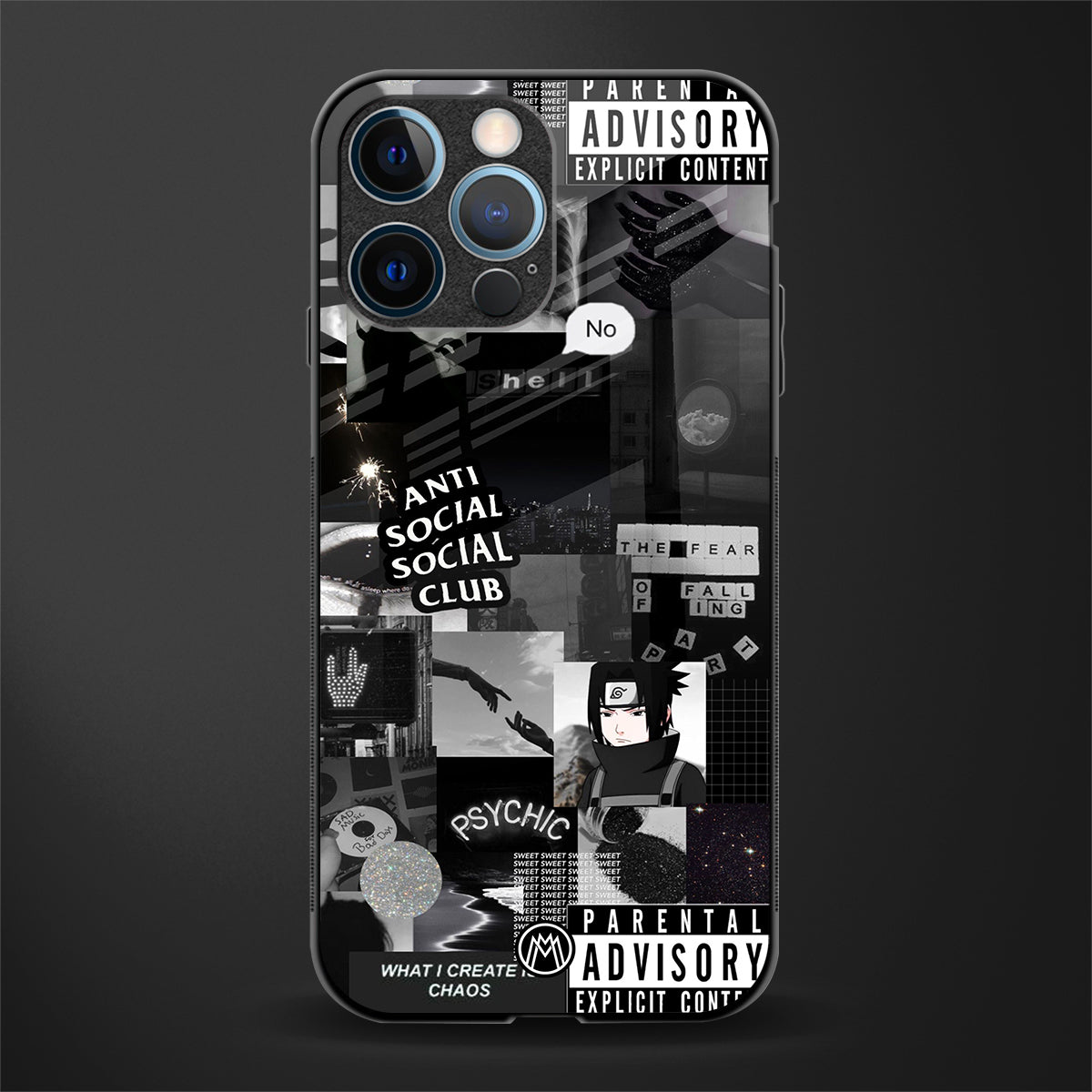 anti social social club dark edition glass case for iphone 12 pro image