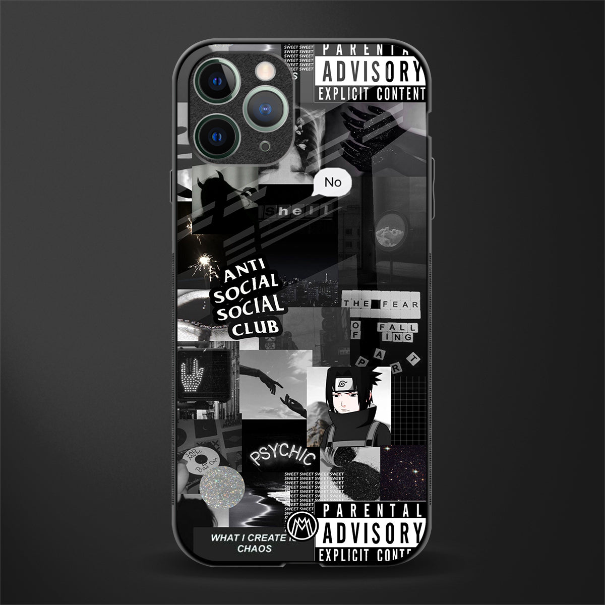 anti social social club dark edition glass case for iphone 11 pro max image