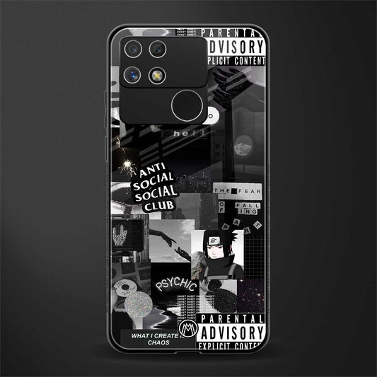 anti social social club dark edition back phone cover | glass case for realme narzo 50a