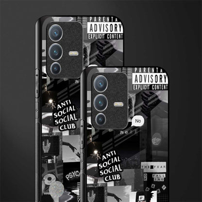 anti social social club dark edition glass case for vivo v23 pro 5g image-2