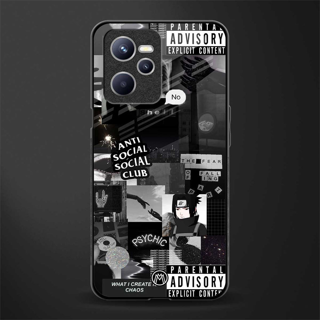 anti social social club dark edition glass case for realme c35 image