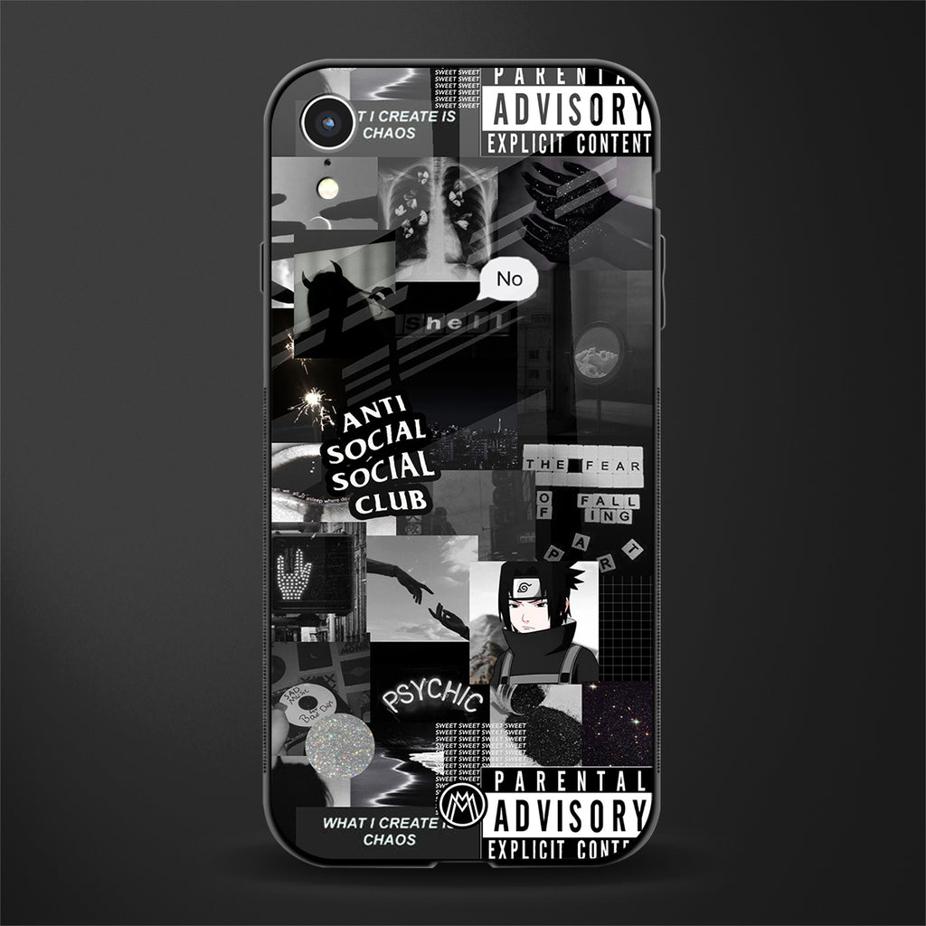 anti social social club dark edition glass case for iphone xr image