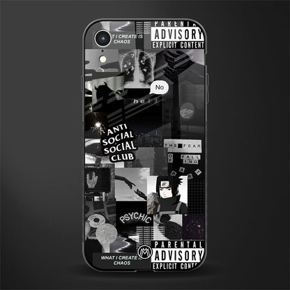 anti social social club dark edition glass case for iphone xr image