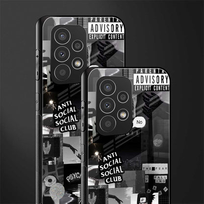 anti social social club dark edition back phone cover | glass case for samsung galaxy a53 5g