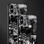 anti social social club dark edition glass case for iphone xs image-2