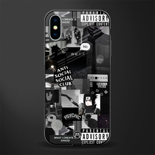 anti social social club dark edition glass case for iphone xs image