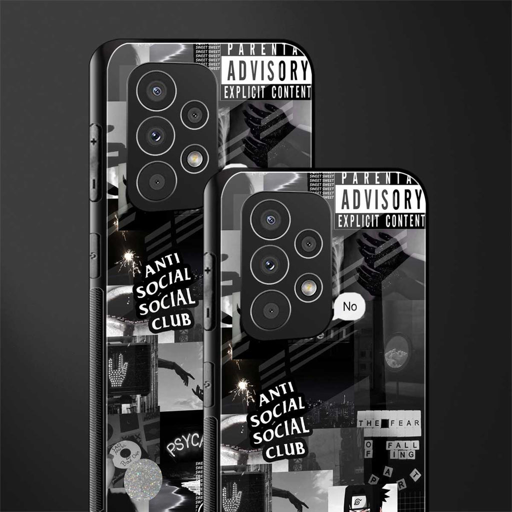 anti social social club dark edition back phone cover | glass case for samsung galaxy a73 5g