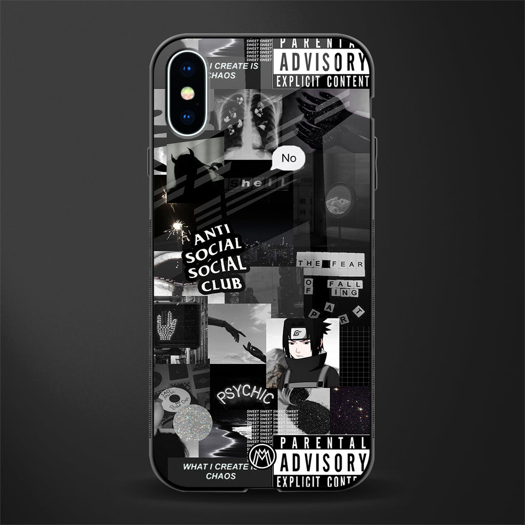 anti social social club dark edition glass case for iphone x image