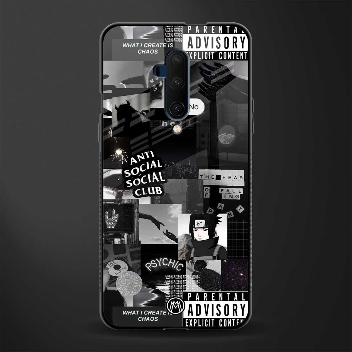 anti social social club dark edition glass case for oneplus 7t pro image