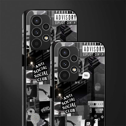 anti social social club dark edition back phone cover | glass case for samsung galaxy a13 4g