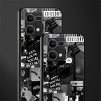 anti social social club dark edition back phone cover | glass case for oppo f21 pro 4g
