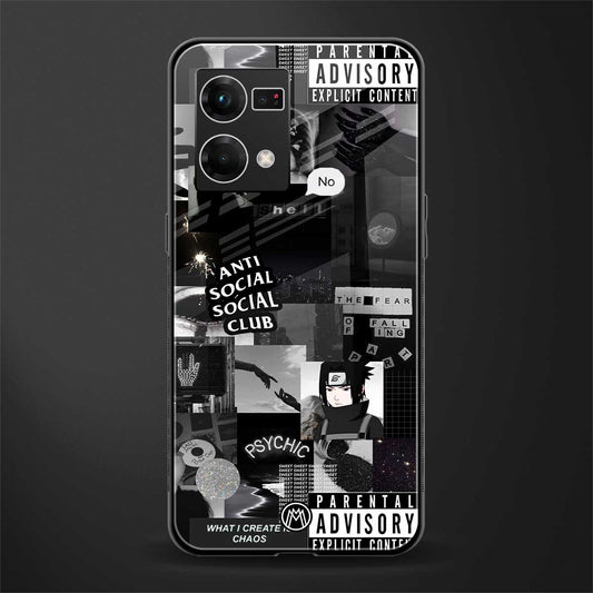 anti social social club dark edition back phone cover | glass case for oppo f21 pro 4g