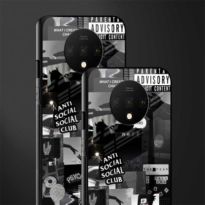 anti social social club dark edition glass case for oneplus 7t image-2