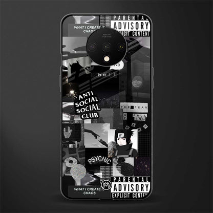 anti social social club dark edition glass case for oneplus 7t image