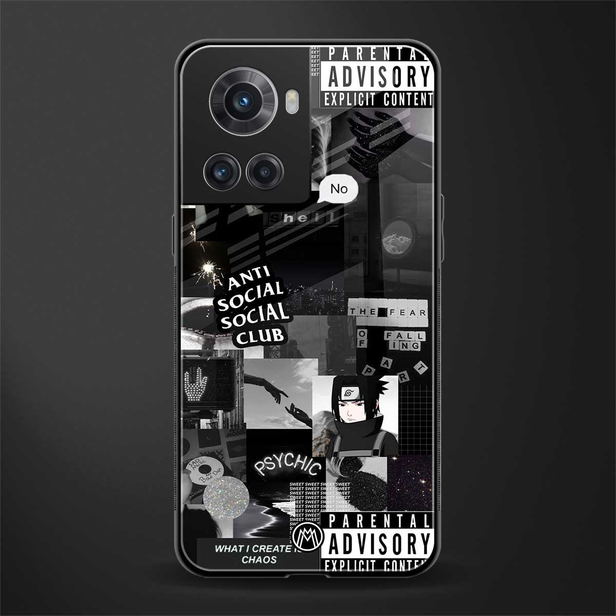 anti social social club dark edition back phone cover | glass case for oneplus 10r 5g