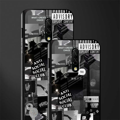 anti social social club dark edition glass case for oneplus 7 image-2