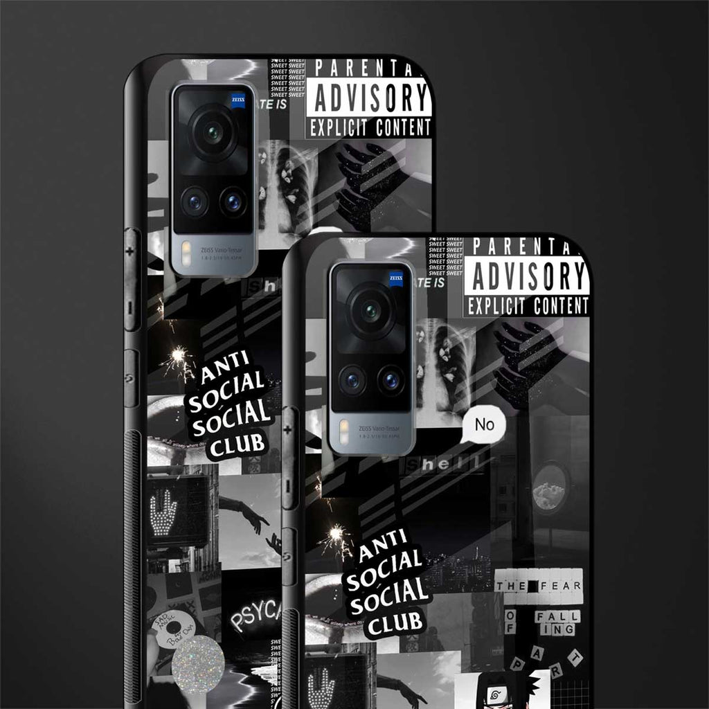 anti social social club dark edition glass case for vivo x60 image-2