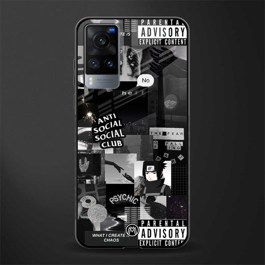 anti social social club dark edition glass case for vivo x60 image