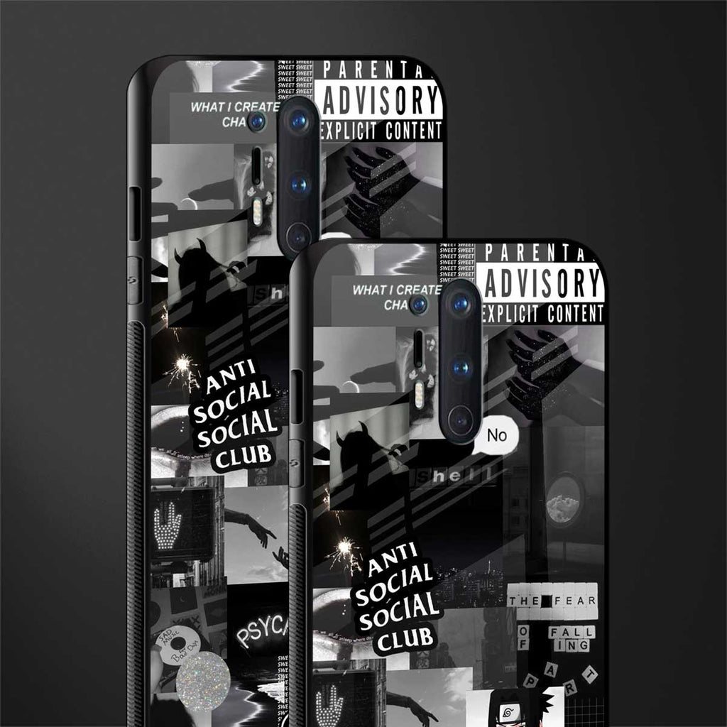 anti social social club dark edition glass case for oneplus 8 pro image-2