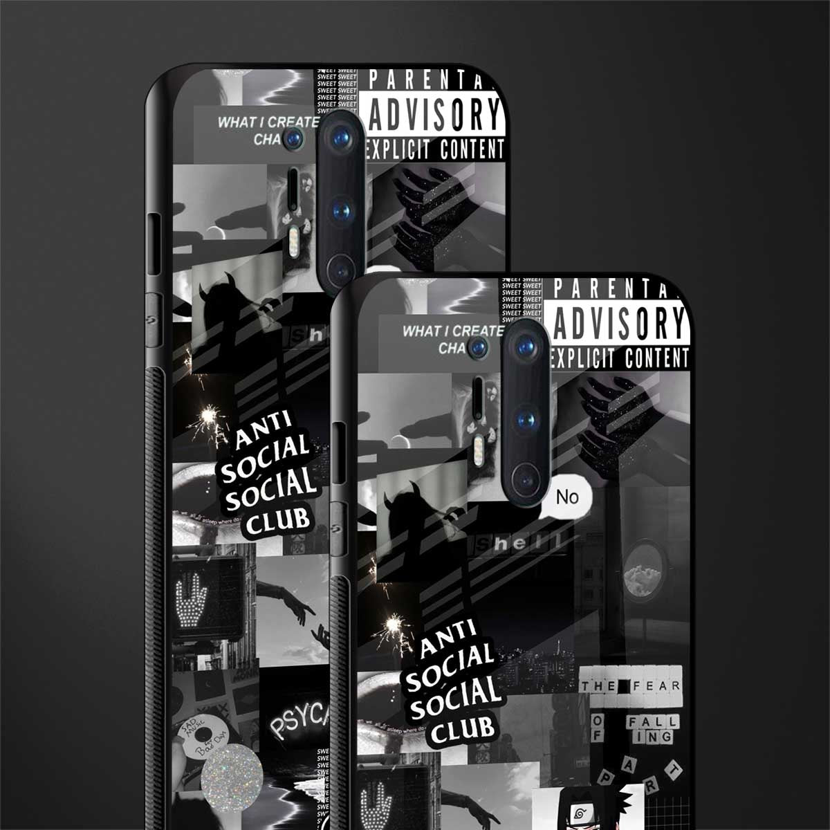 anti social social club dark edition glass case for oneplus 8 pro image-2
