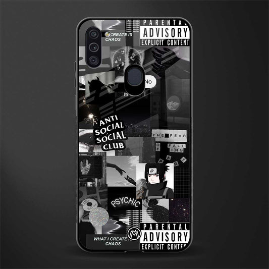 anti social social club dark edition glass case for samsung galaxy m11 image