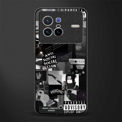 anti social social club dark edition glass case for vivo x80 image