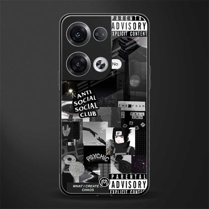 anti social social club dark edition back phone cover | glass case for oppo reno 8