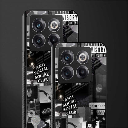 anti social social club dark edition back phone cover | glass case for oneplus 10t