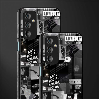 anti social social club dark edition back phone cover | glass case for samsung galaxy f23 5g