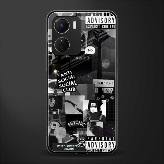 anti social social club dark edition back phone cover | glass case for vivo y16