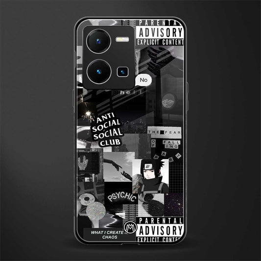 anti social social club dark edition back phone cover | glass case for vivo y35 4g
