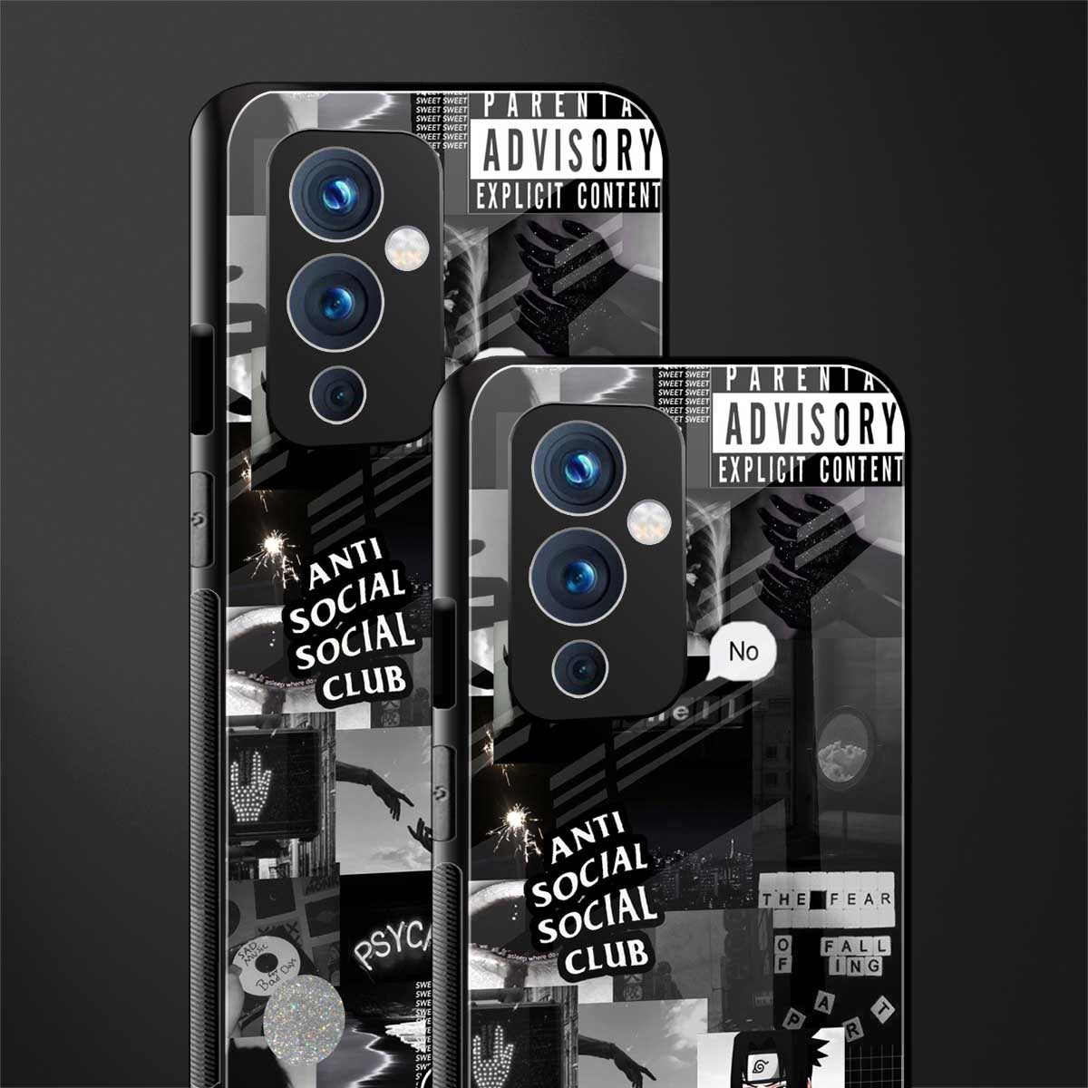 anti social social club dark edition back phone cover | glass case for oneplus 9